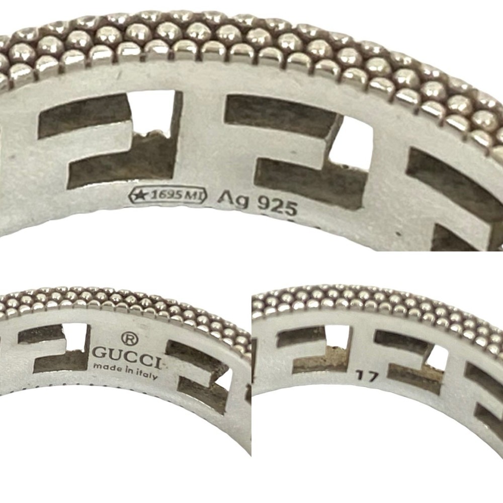 GUCCI Square G Arabesque Sterling Silver Ring, Men's Accessory, 32062 - Picture 3 of 6